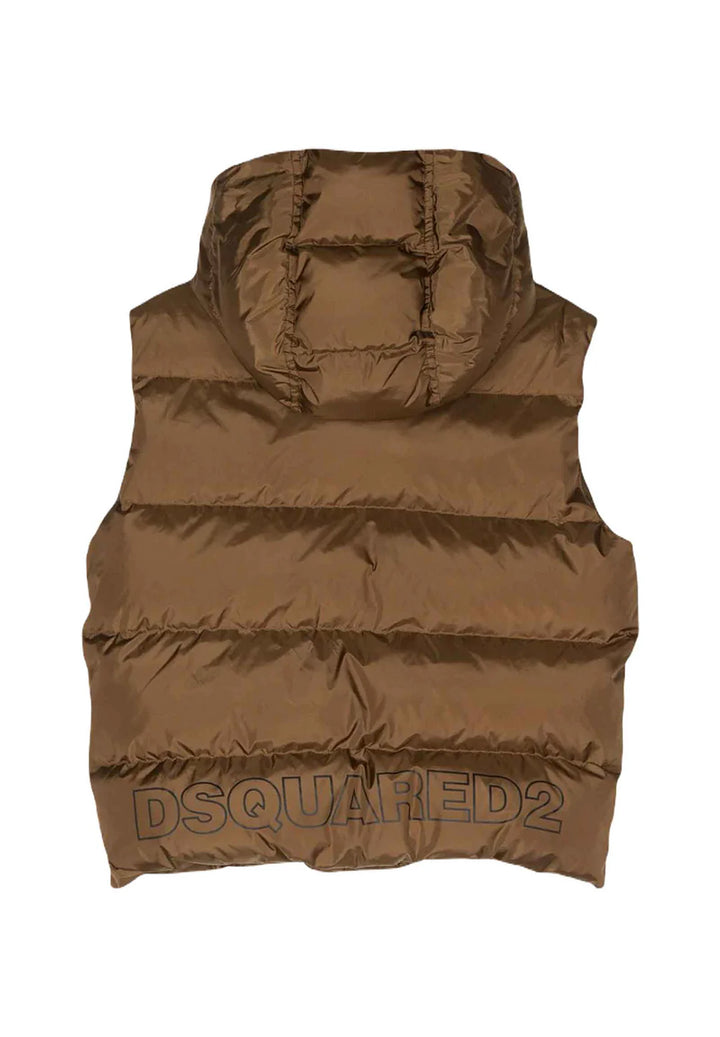 Gilet con cappuccio marrone per bambino