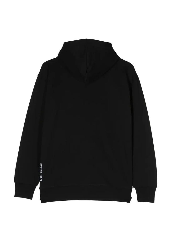 Felpa zip con cappuccio nero per bambino