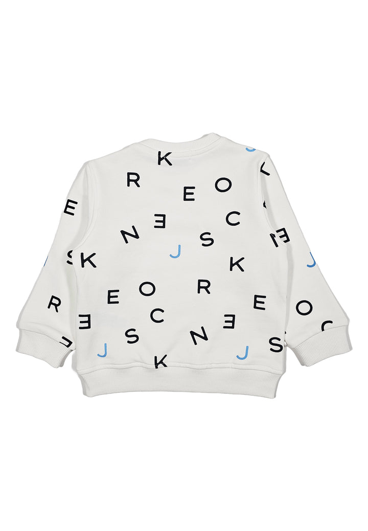 Sweat-shirt blanc à col rond pour nouveau-nés