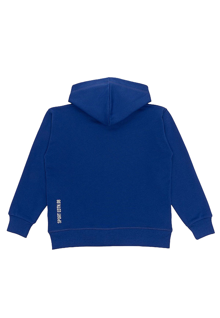Felpa zip con cappuccio blu per bambino