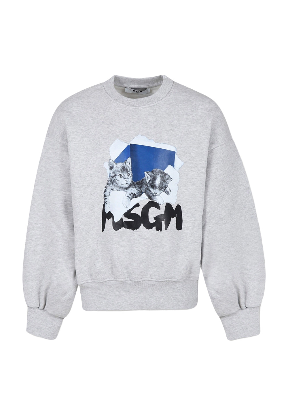 Sweat-shirt ras du cou gris pour fille