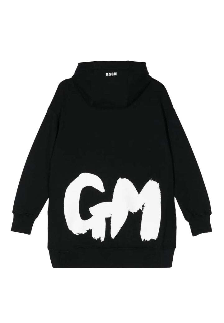 Robe sweat-shirt noire pour fille