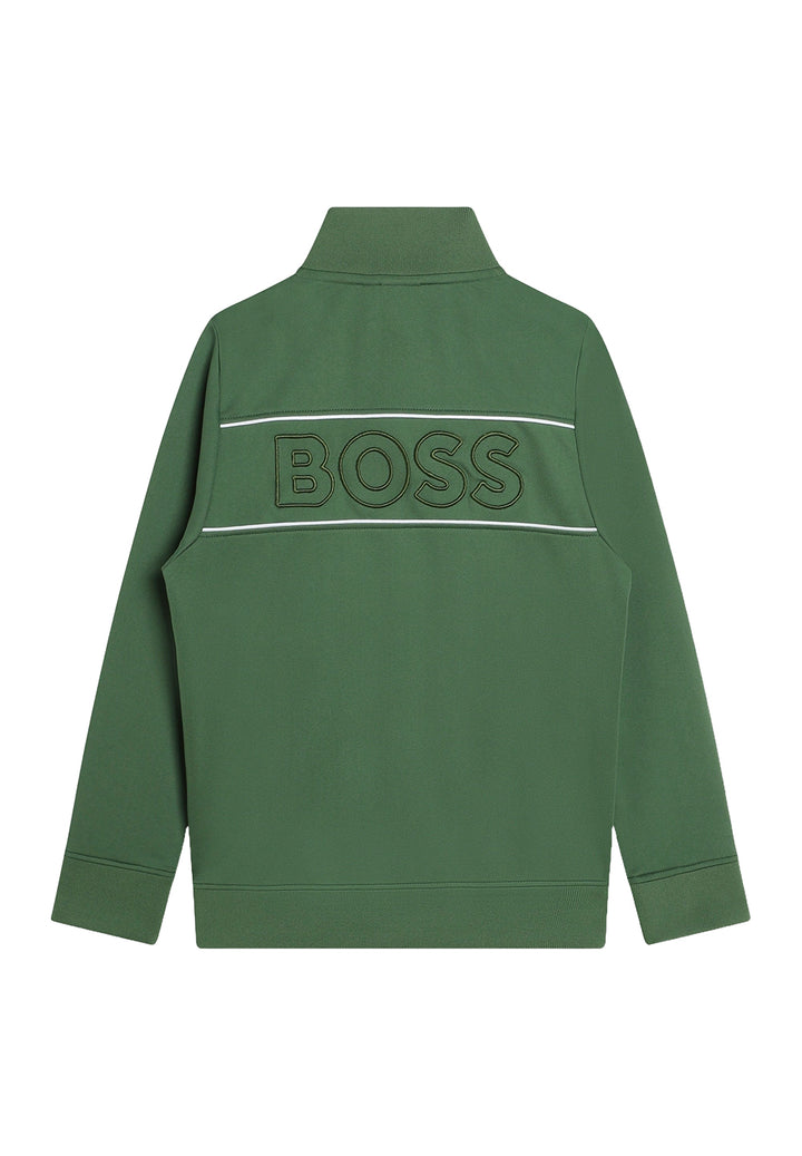 Grünes Sweatshirt mit Reißverschluss für Jungen