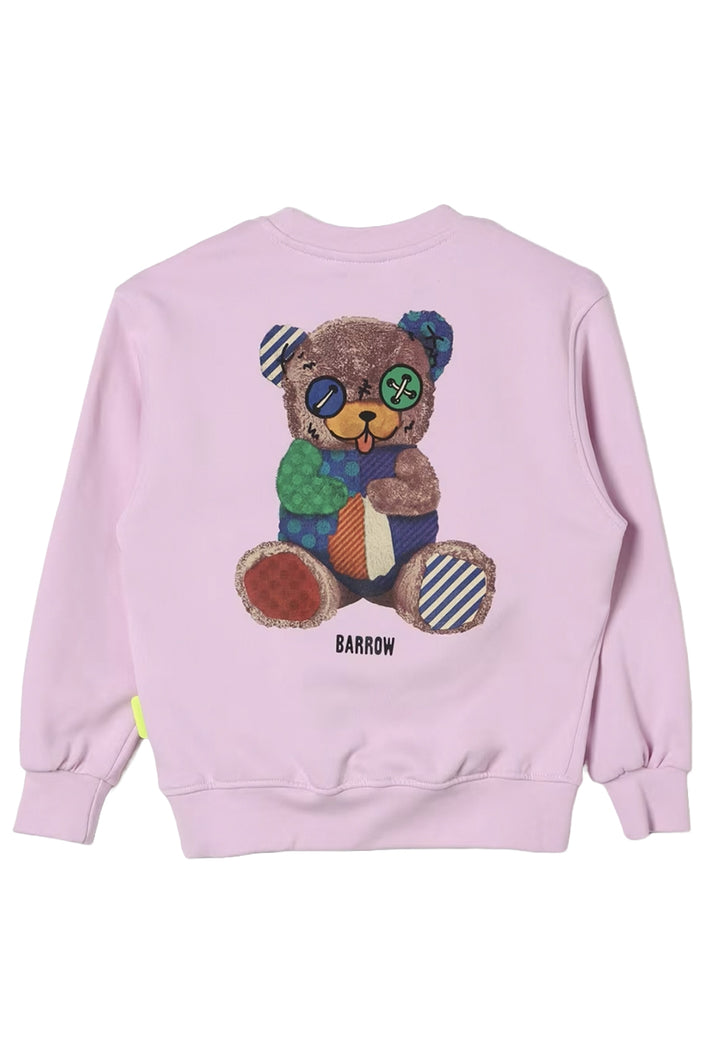 Felpa girocollo rosa per bambina