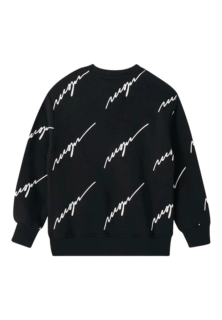 Sweat-shirt noir à col rond pour enfant