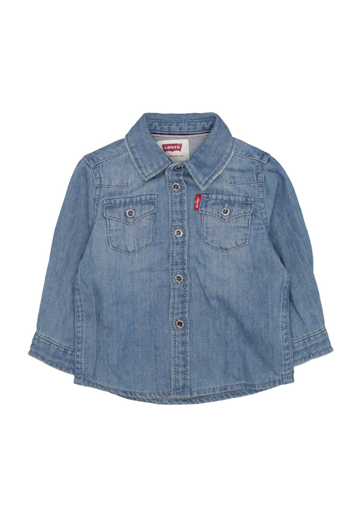 Camicia blu denim per bambino