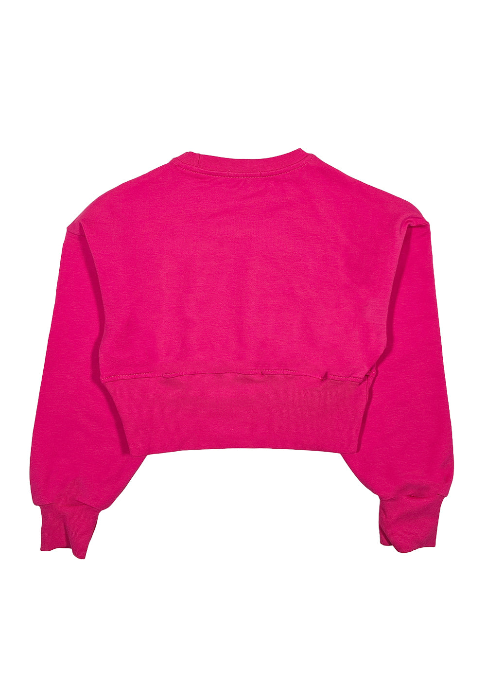 Sweat-shirt ras du cou fuchsia pour fille