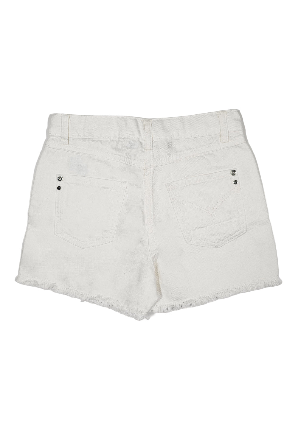 Short en jean blanc pour fille
