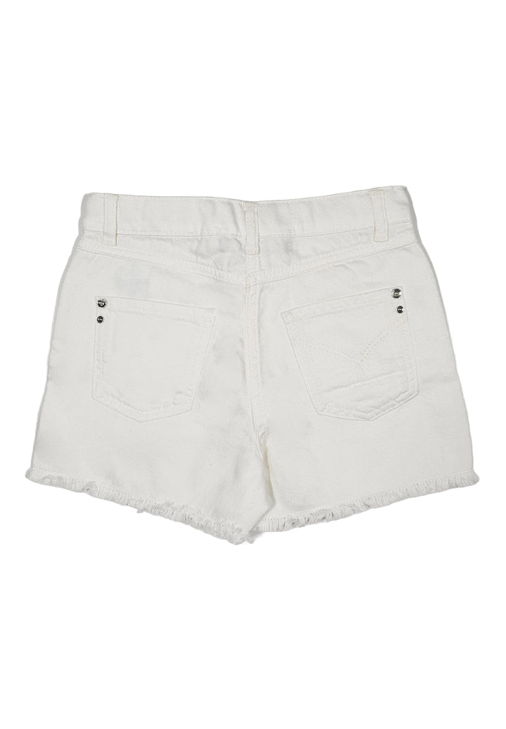 Short en jean blanc pour fille
