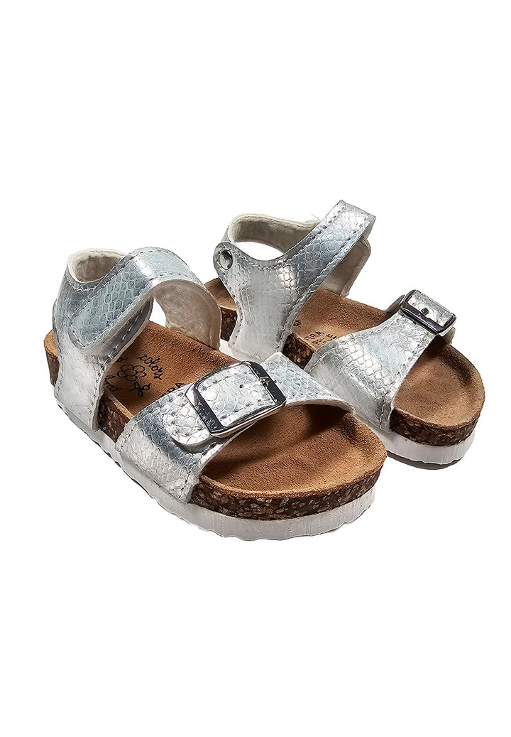 Silberne Sandalen für Baby Mädchen