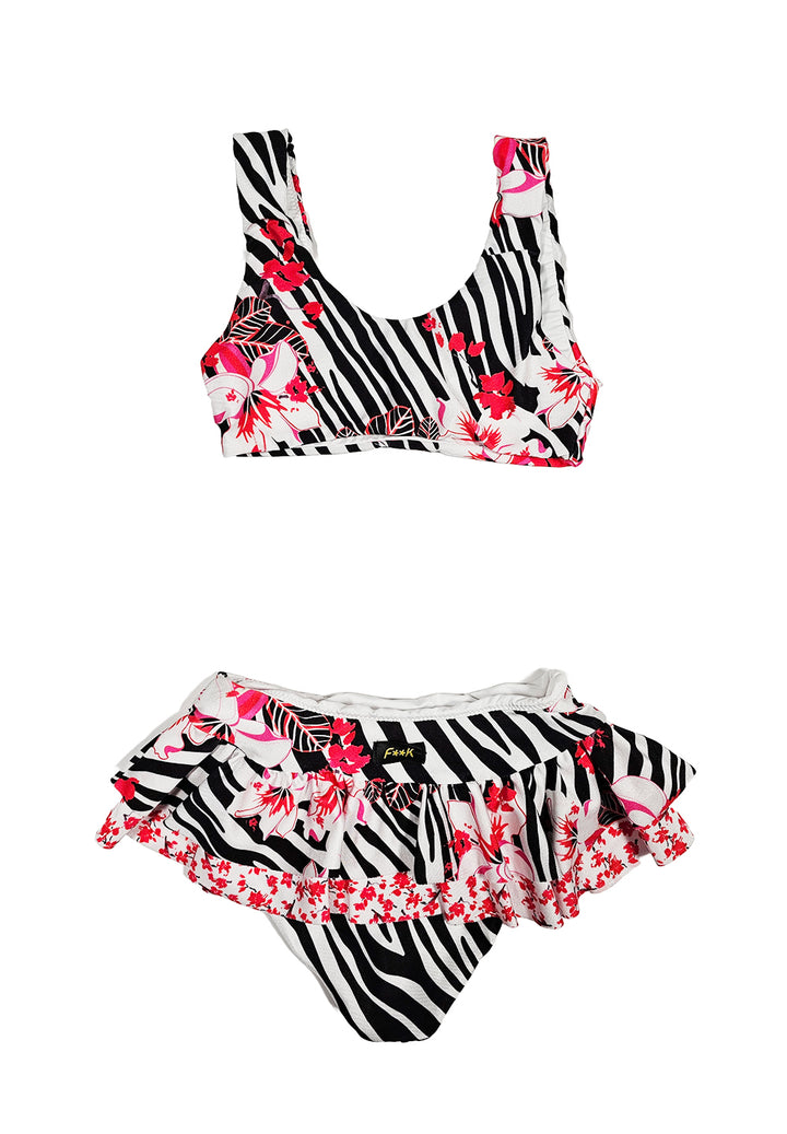 Costume bikini bianco-nero per bambina - Primamoda kids