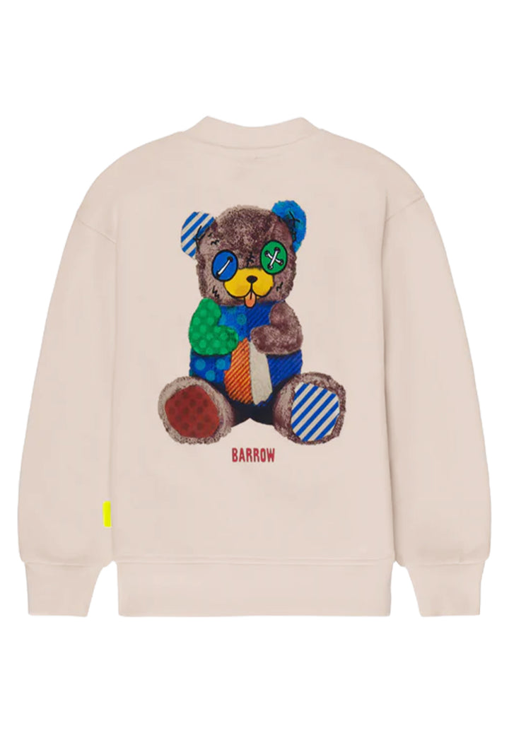 Felpa girocollo crema per bambino