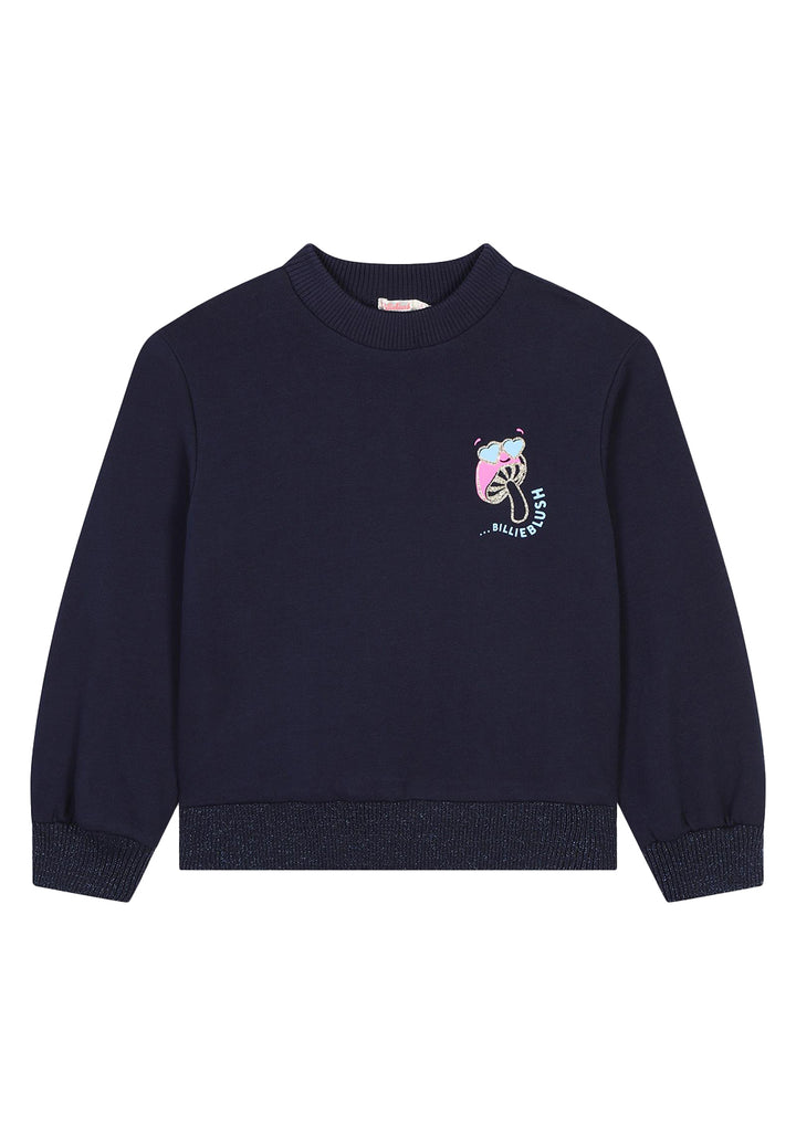 Sweat-shirt ras du cou bleu marine pour fille