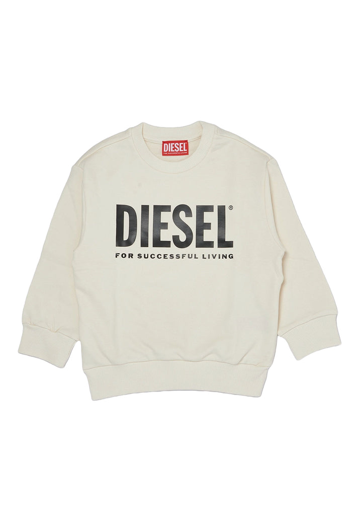 Cremefarbenes Rundhals-Sweatshirt für Jungen