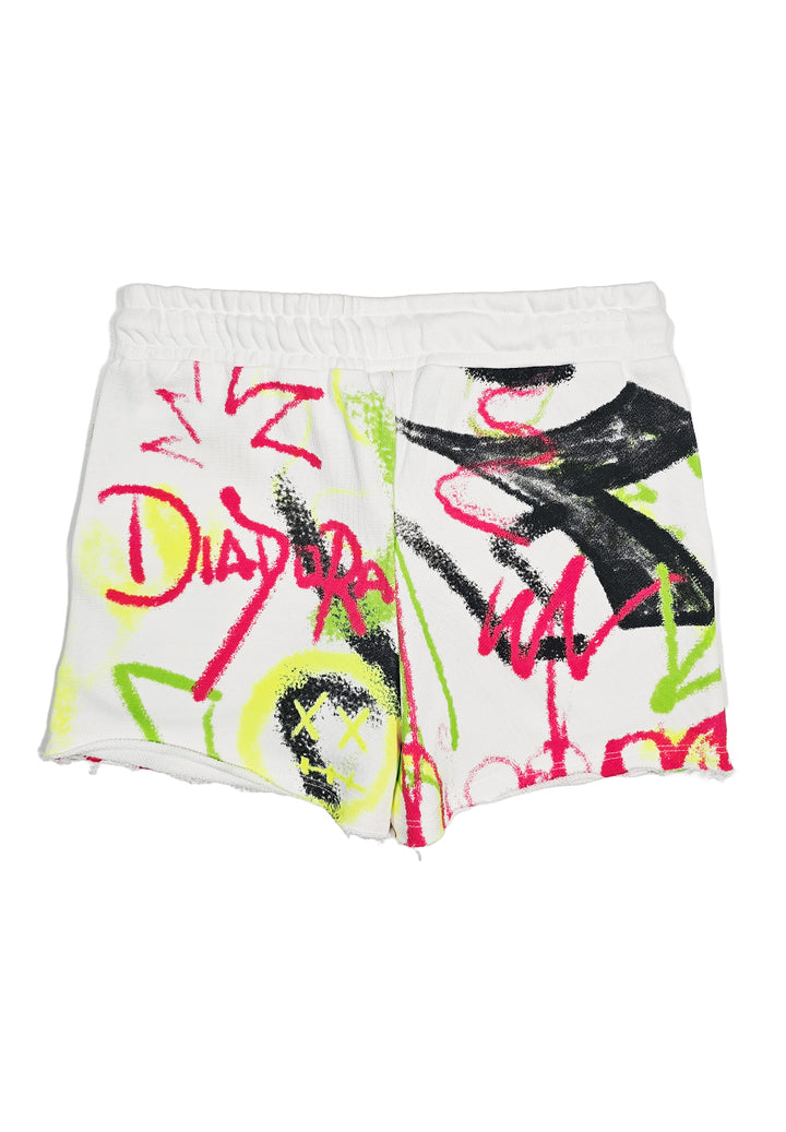 Short felpa bianco per bambina