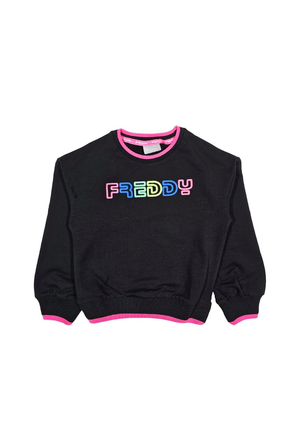 Schwarzes Sweatshirt mit Rundhalsausschnitt für Mädchen