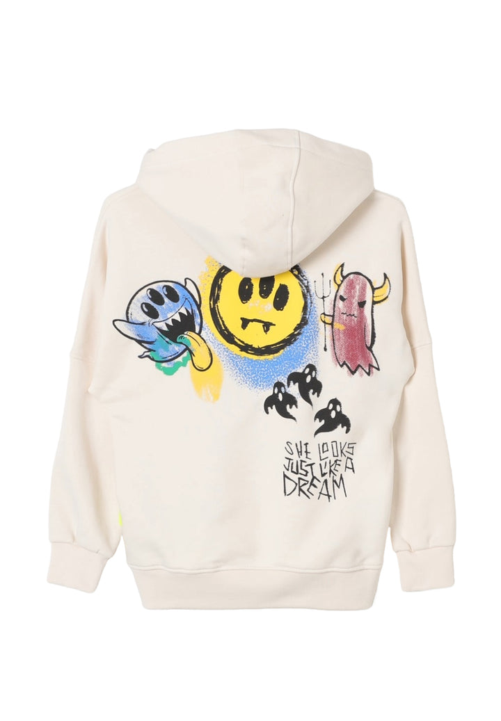 Felpa cappuccio crema per bambino