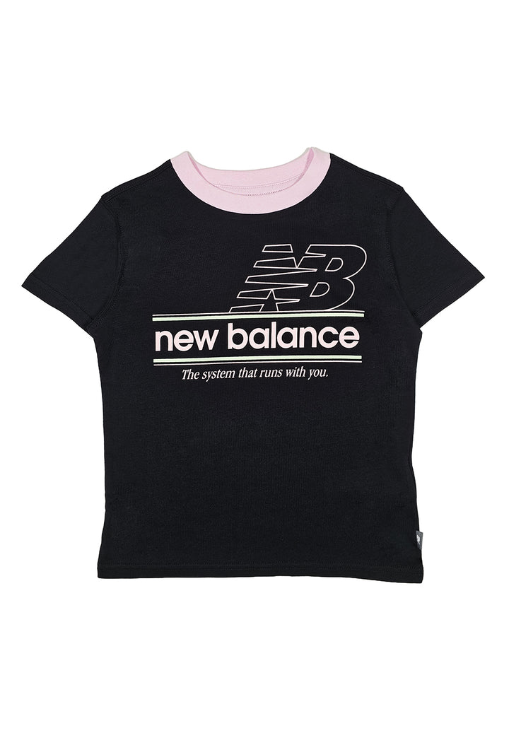 T-shirt nero-rosa per bambina