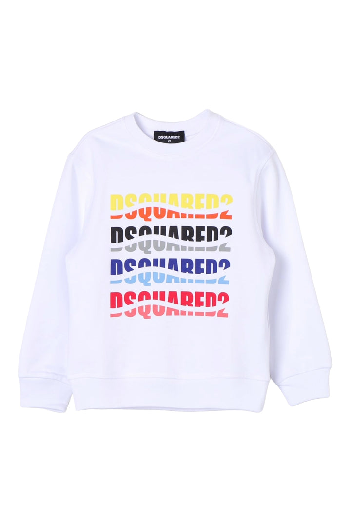 Sweat-shirt blanc à col rond pour enfant