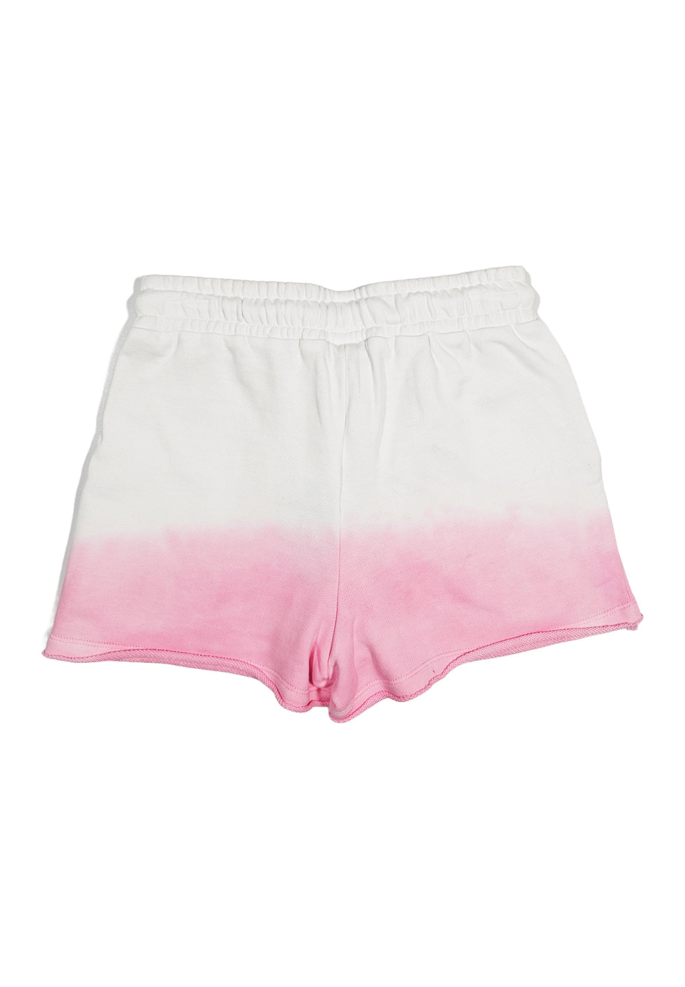 Short felpa bianco-rosa per bambina