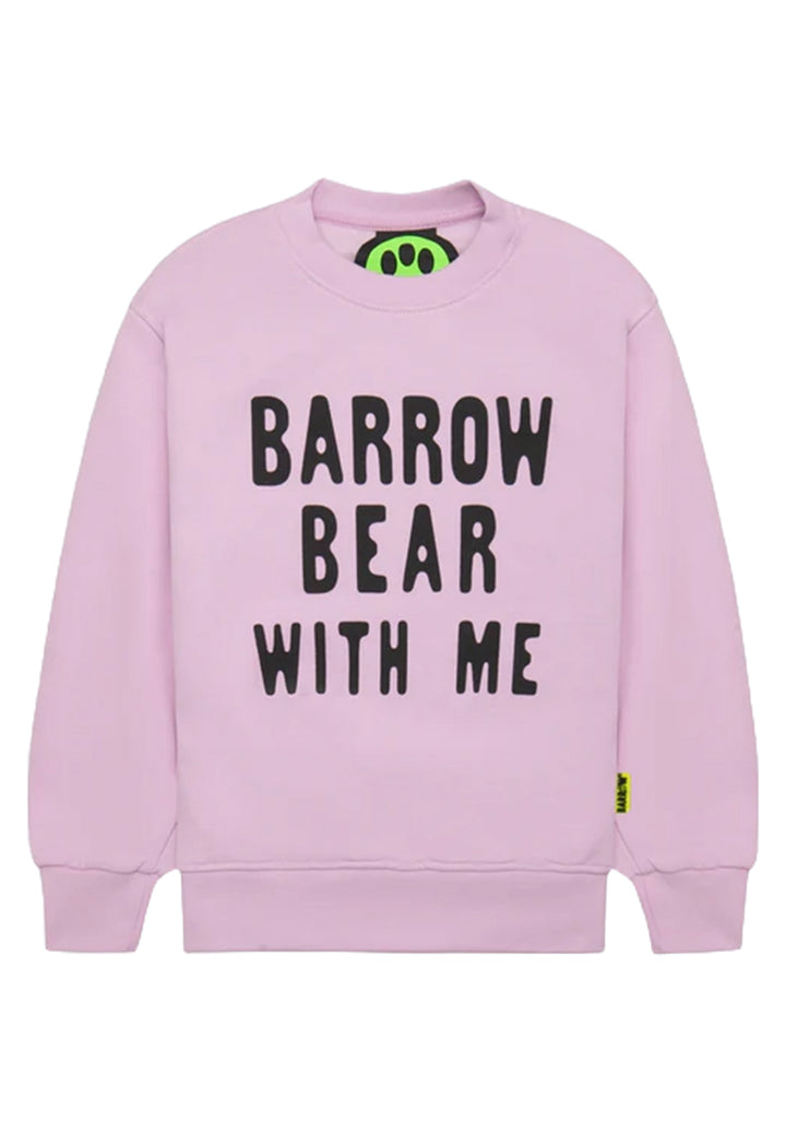 Felpa girocollo rosa per bambina