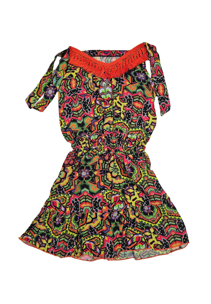 Vestito caftano multicolor per bambina - Primamoda kids