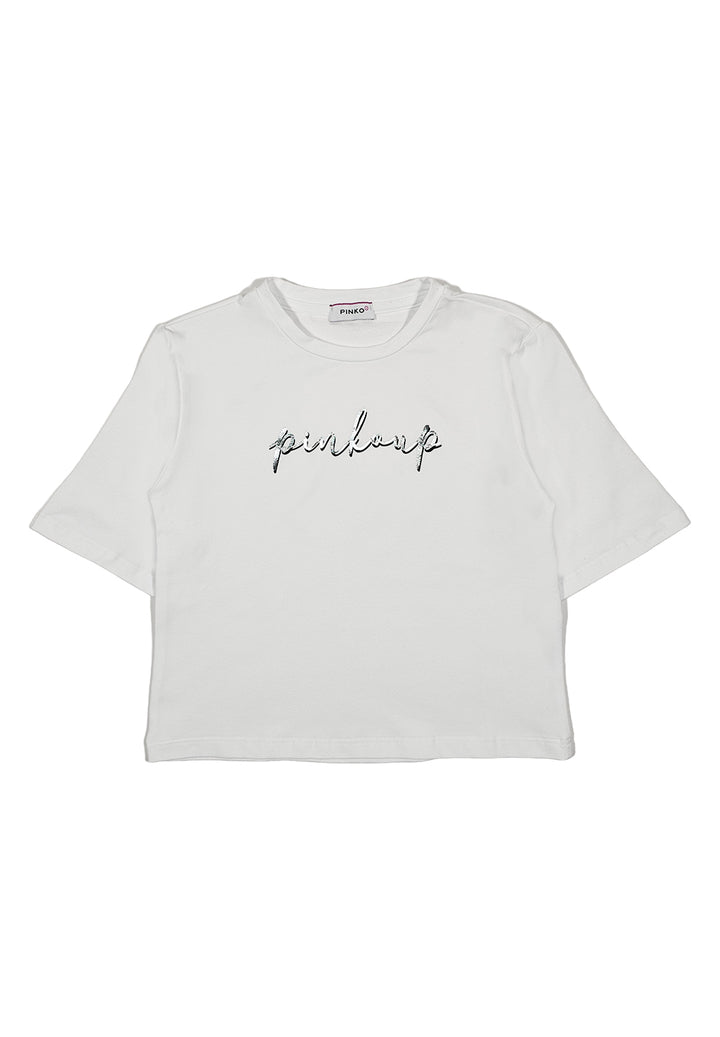 T-shirt bianca per bambina