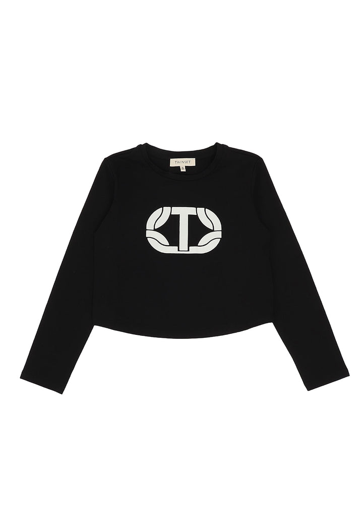 T-shirt nera per bambina