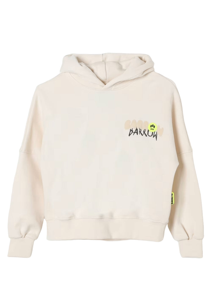 Felpa cappuccio crema per bambina