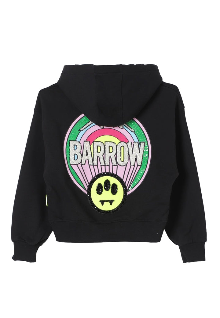 Felpa cappuccio nera per bambina