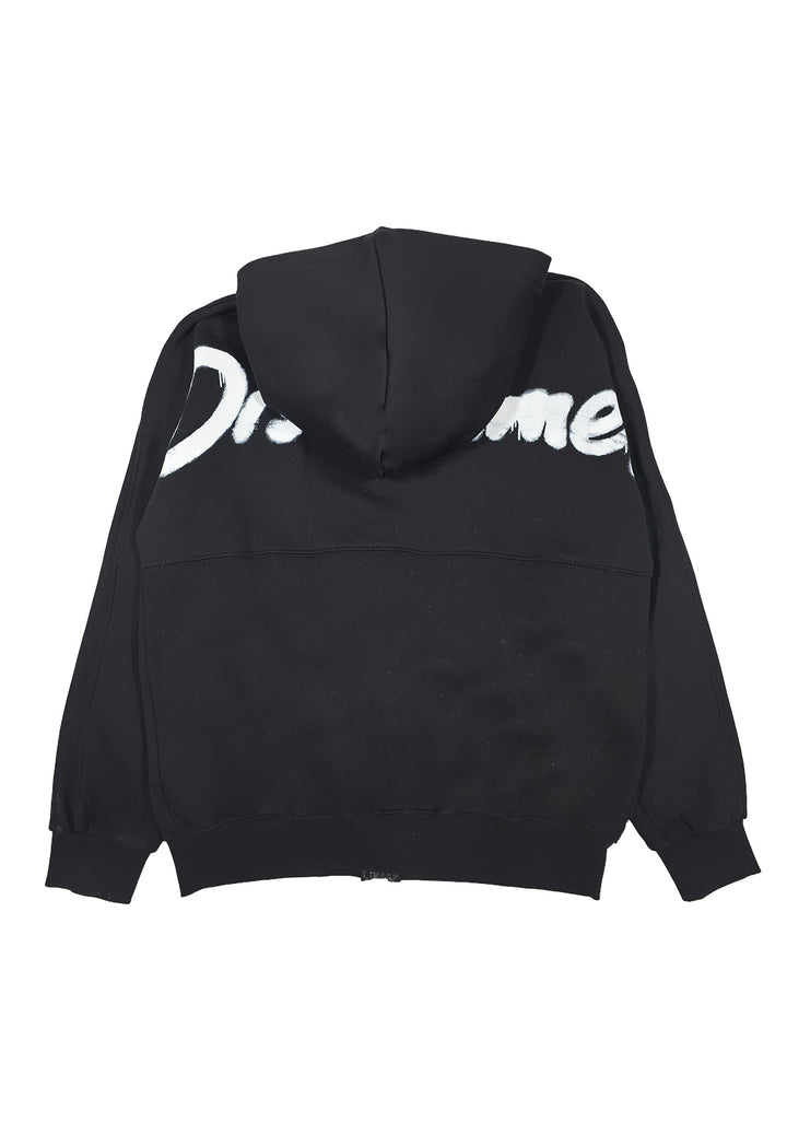 Sweat-shirt noir zippé pour fille