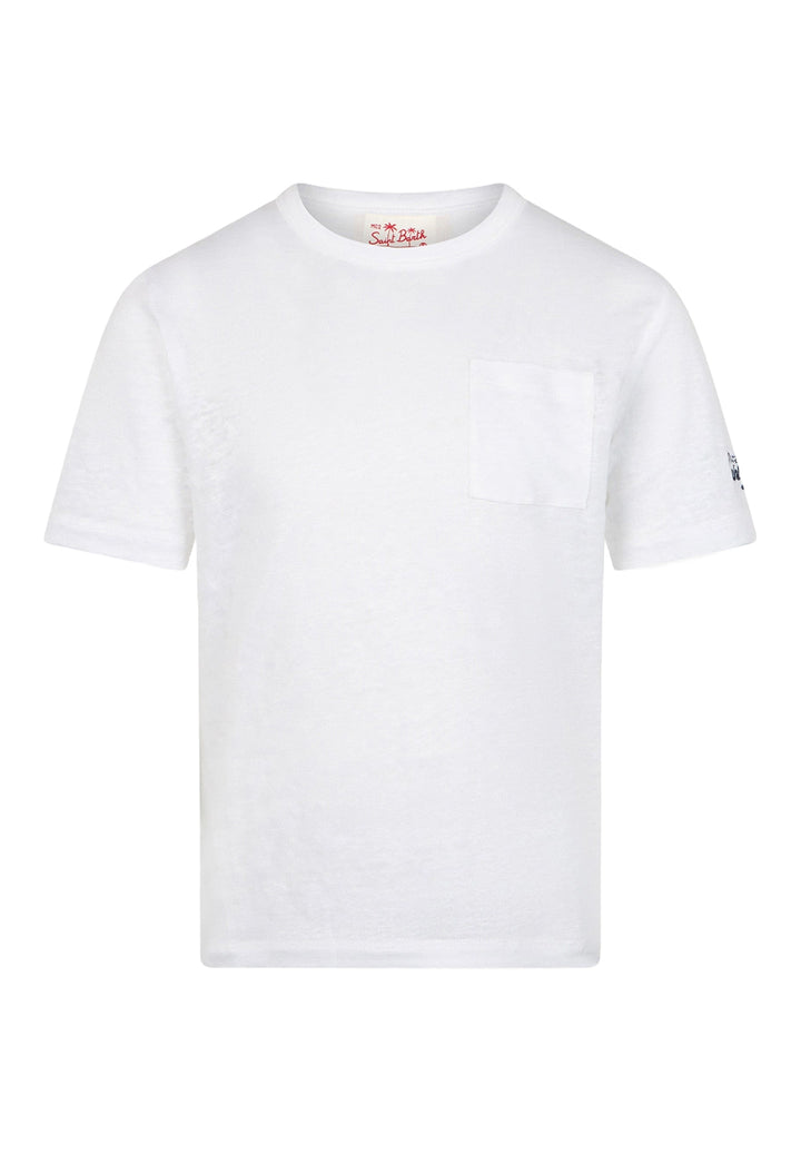 T-shirt lino bianca per bambino