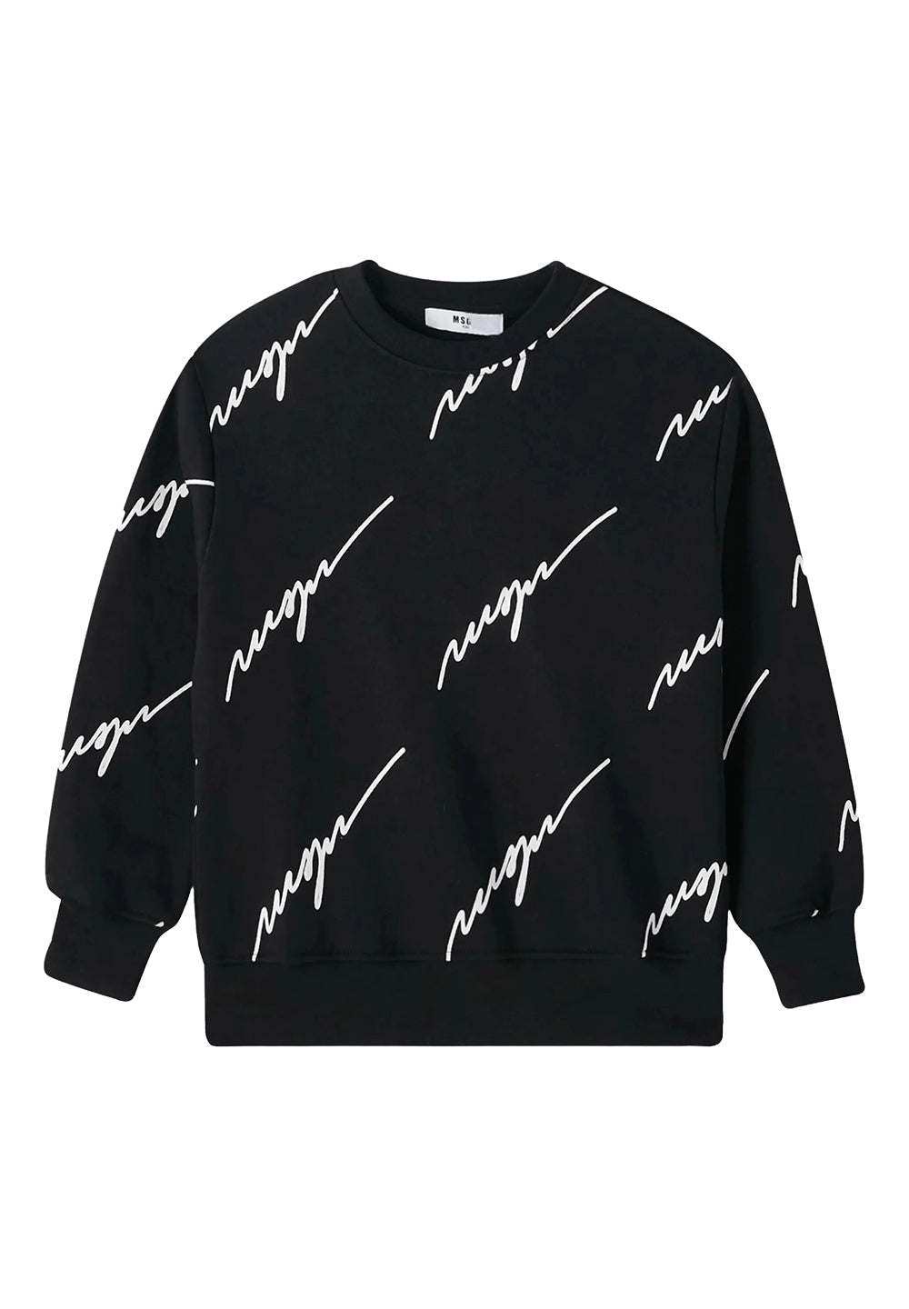 Sweat-shirt noir à col rond pour enfant