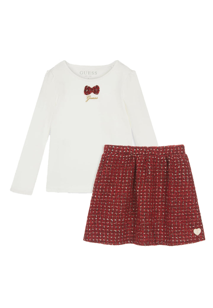 Completo bianco-rosso per bambina