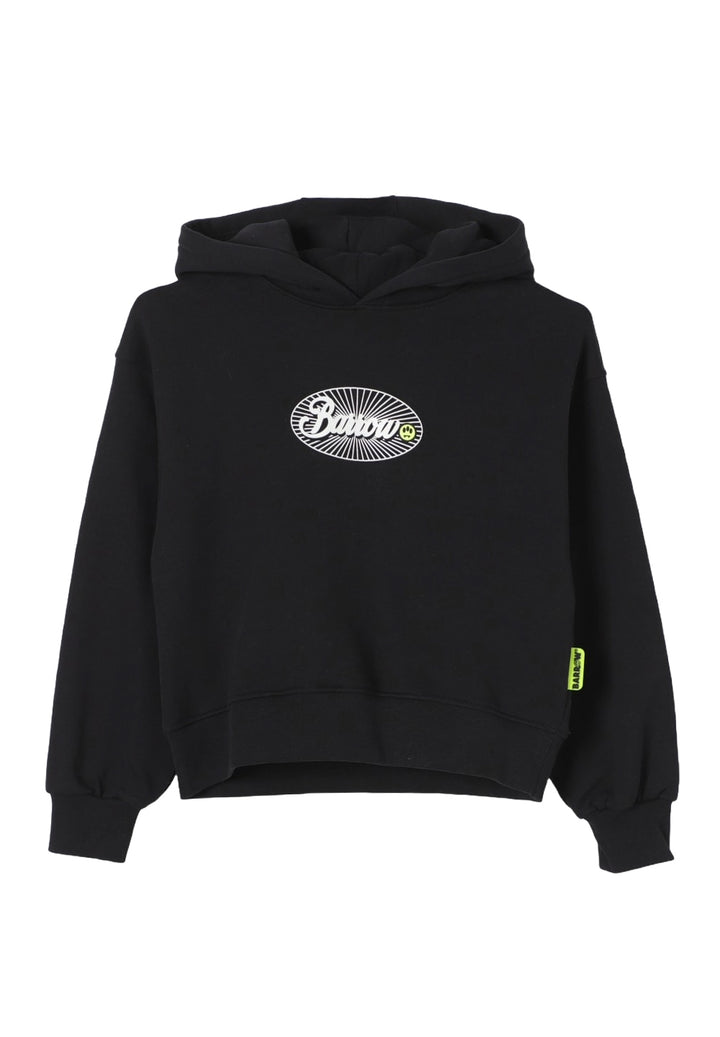 Felpa cappuccio nera per bambina