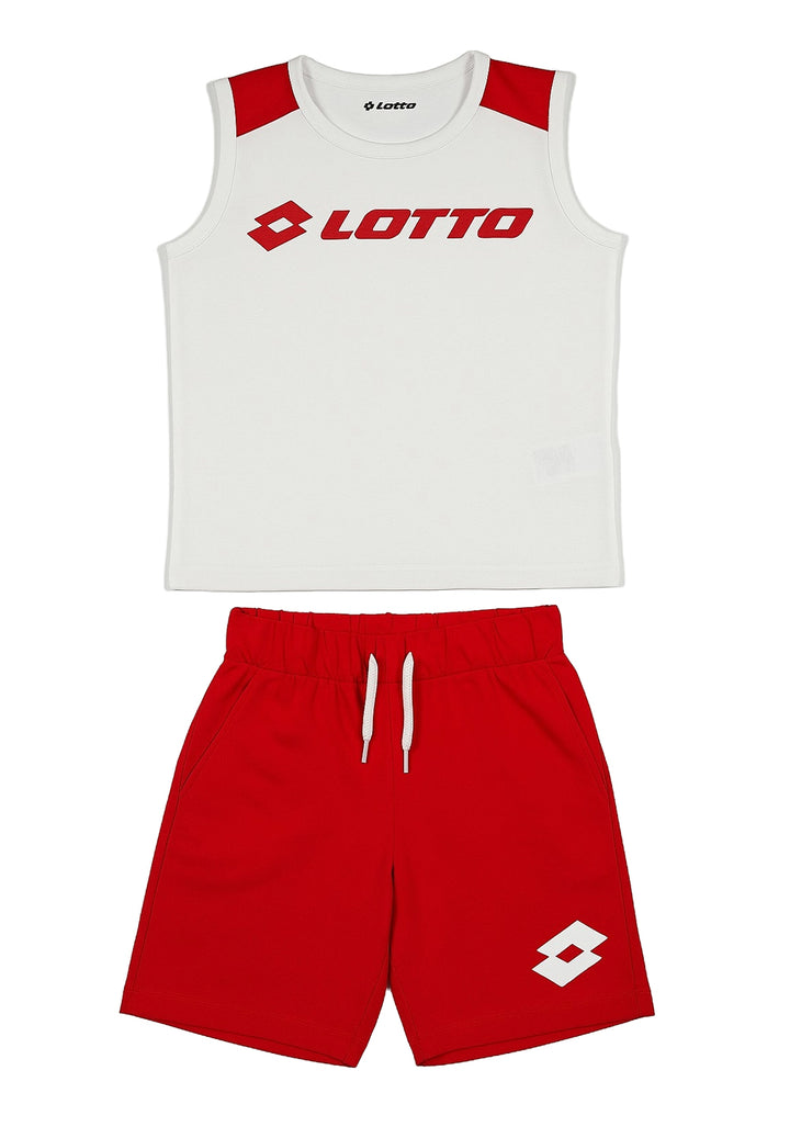Completo bianco-rosso per bambino