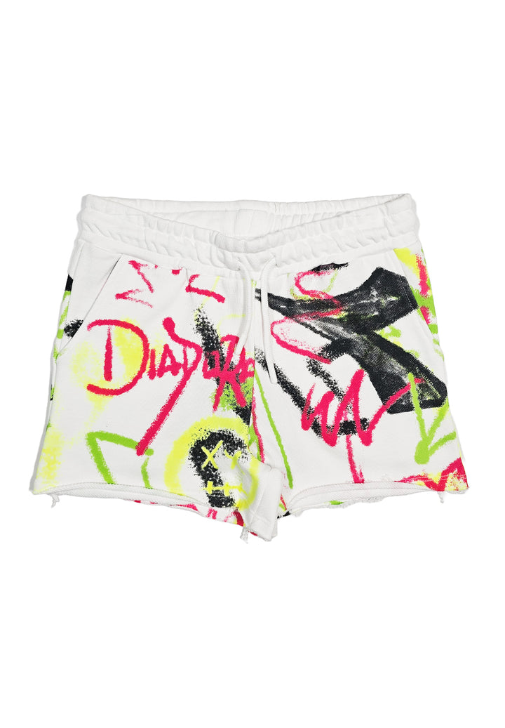 Short felpa bianco per bambina