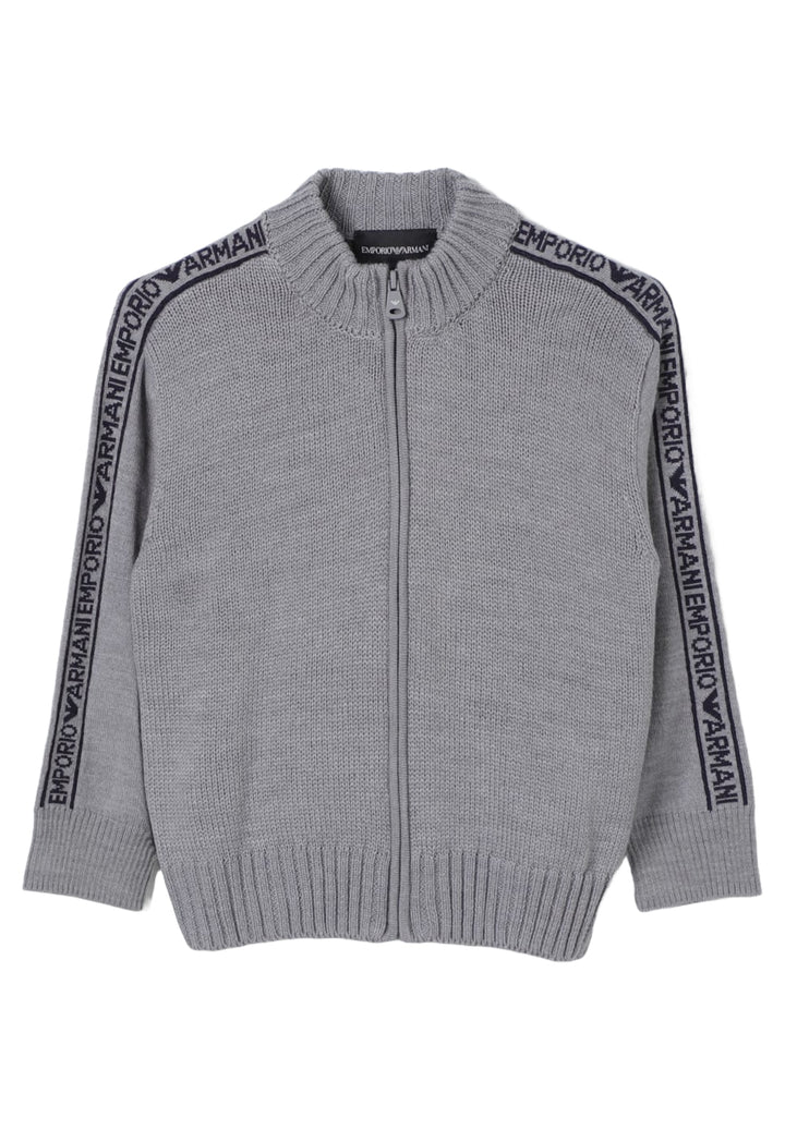 Cardigan con zip grigio per bambino