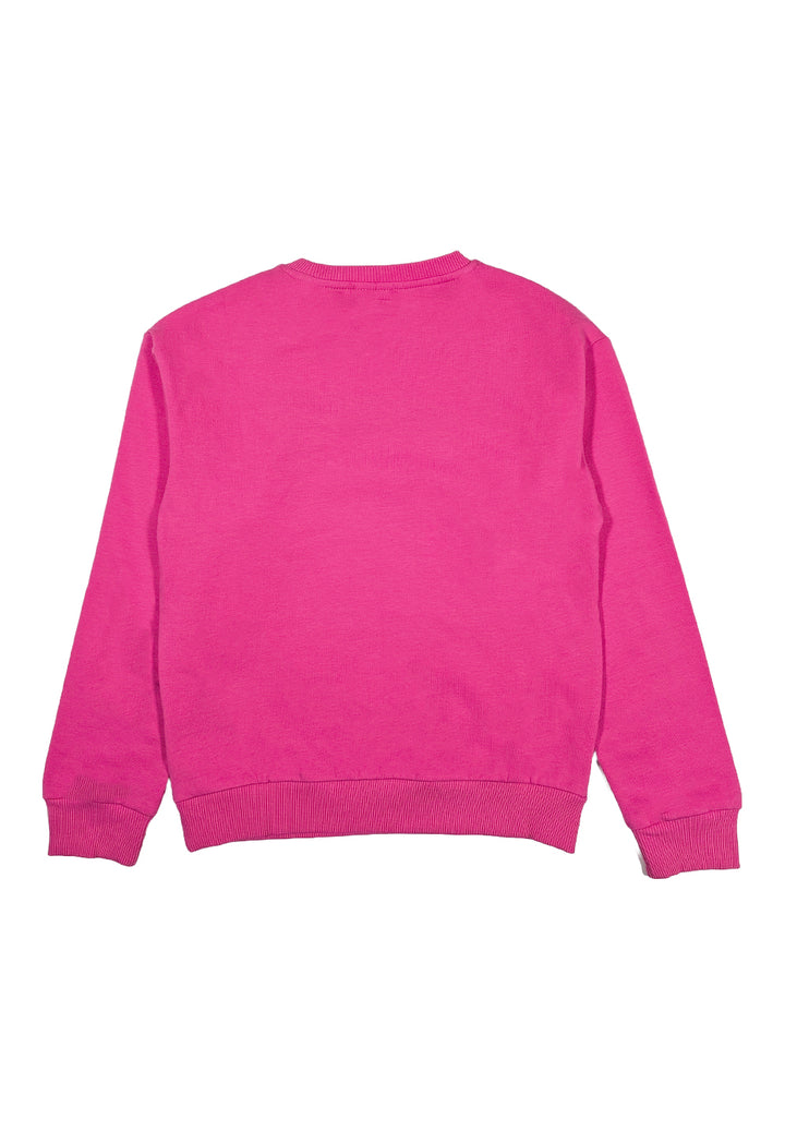 Fuchsiafarbenes Rundhals-Sweatshirt für Mädchen
