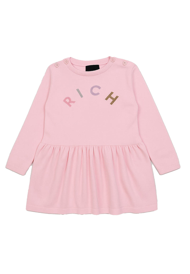 Robe en tricot rose pour bébé fille
