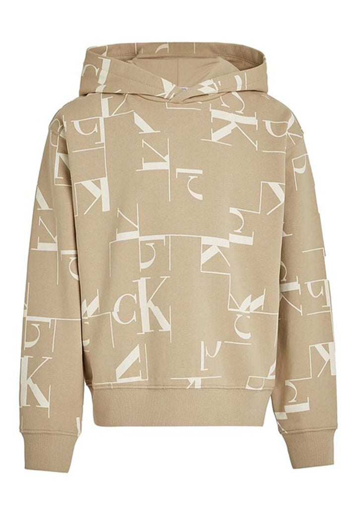 Felpa cappuccio beige per bambino