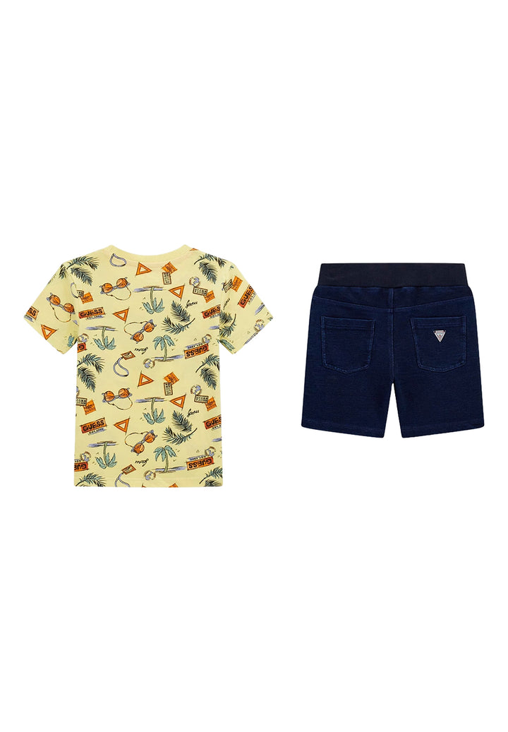 Completo felpa giallo-blu per bambino