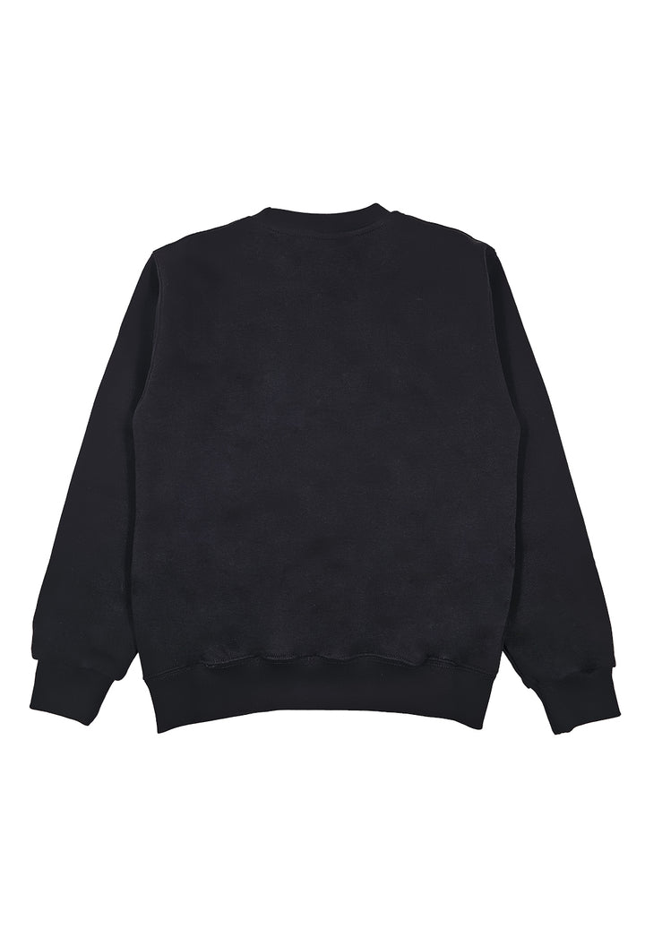 Sweat-shirt noir à col rond pour enfant