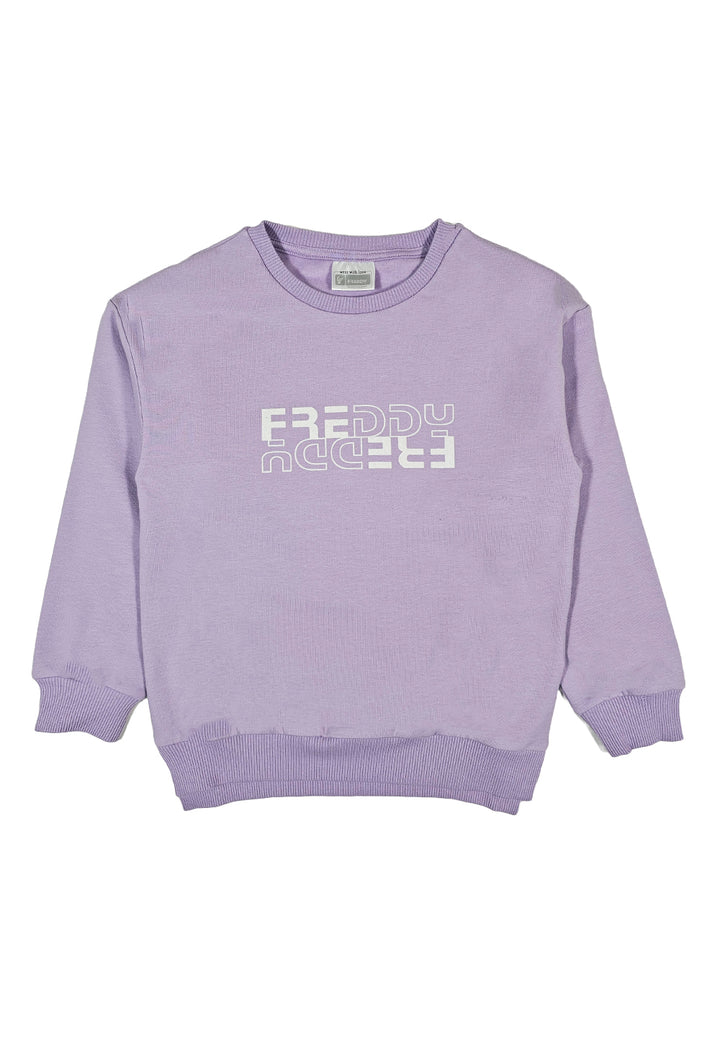 Lilafarbenes Rundhals-Sweatshirt für Mädchen