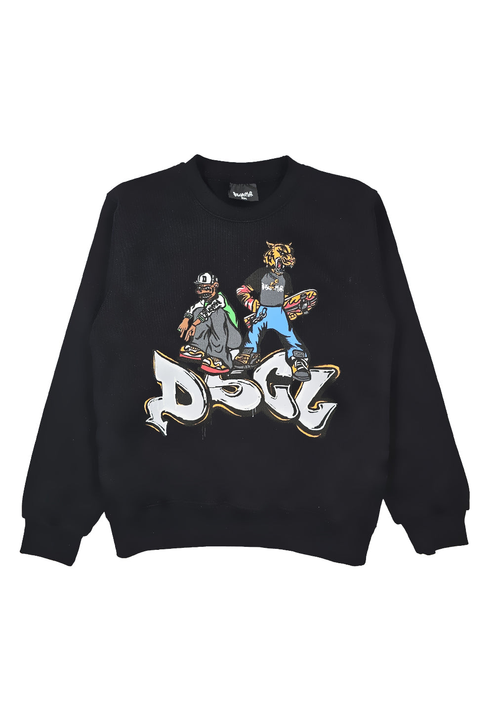 Sweat-shirt noir à col rond pour enfant