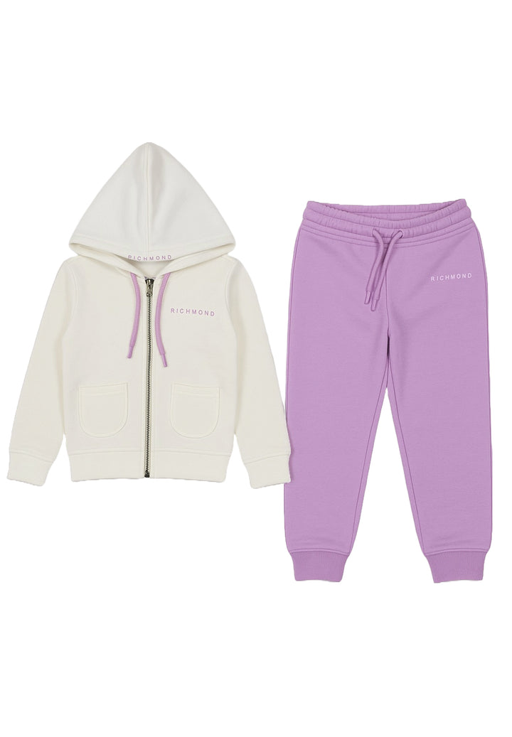 Ensemble sweat-shirt blanc et lilas pour nouveau-né