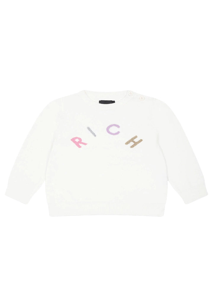 Pull blanc pour bébé fille