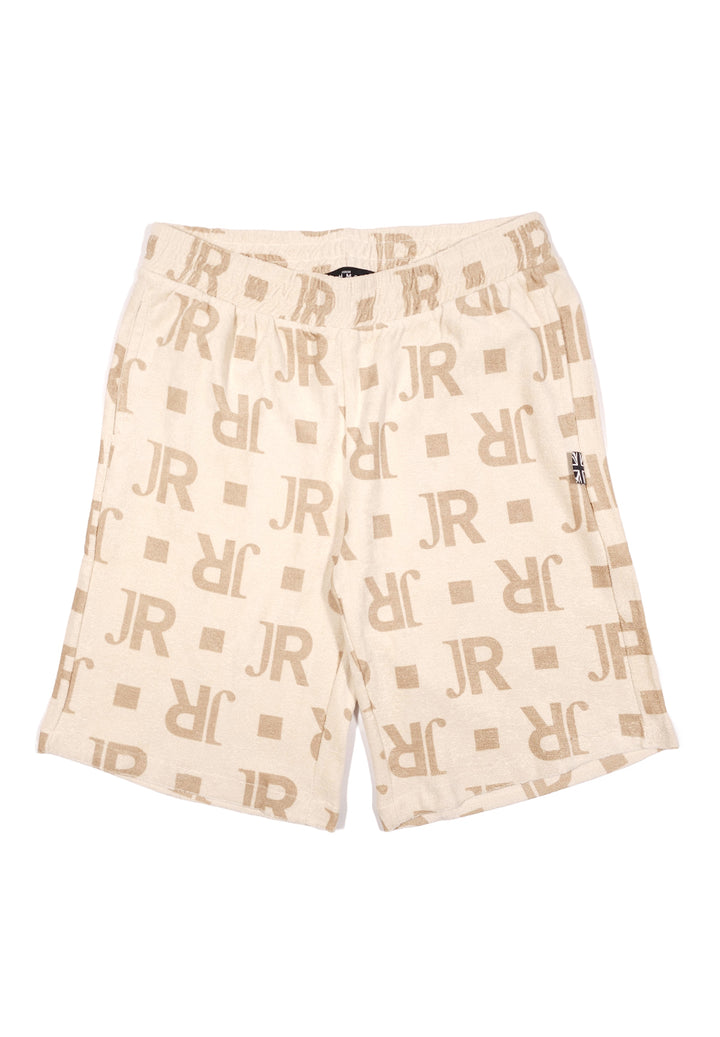 Bermuda felpa beige per bambino