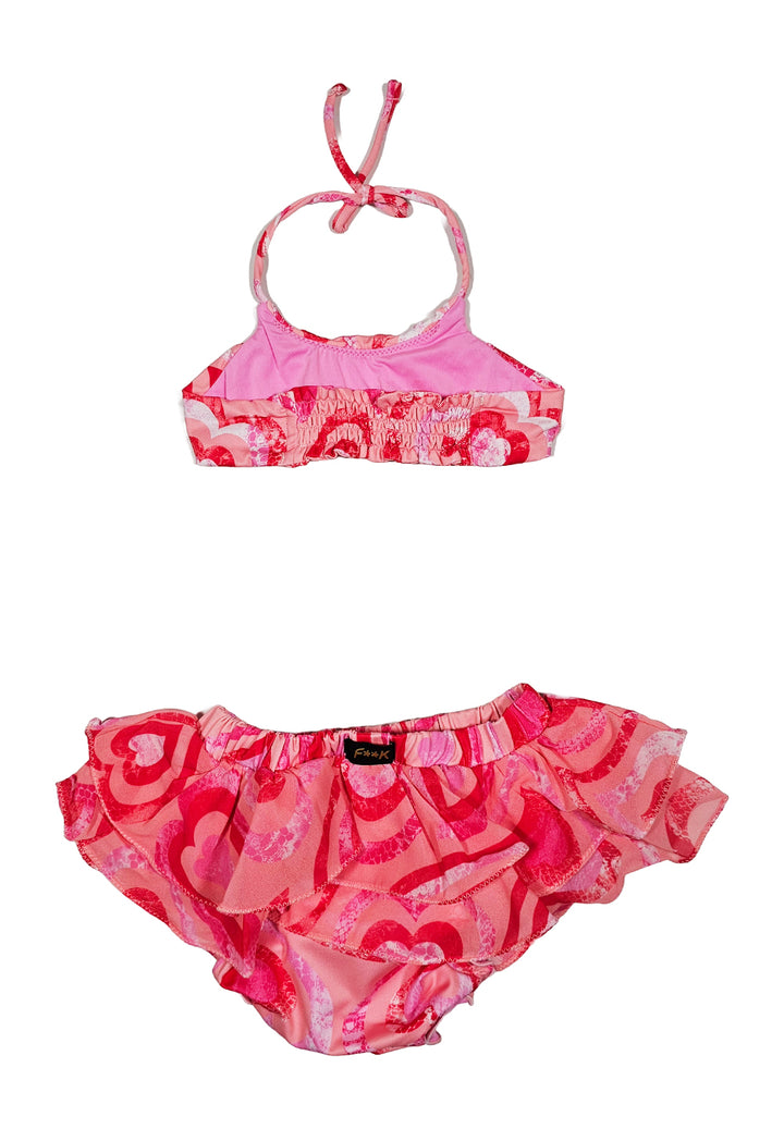 Costume bikini rose pour fille