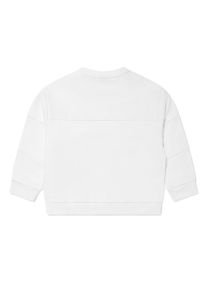 Sweat-shirt blanc à col rond pour enfant